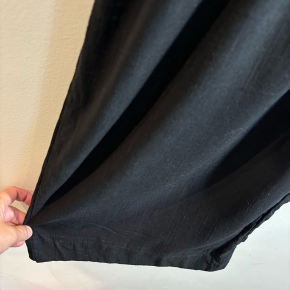 KALIYANA Sz 2 Pull On Pants Linen Blend Wide Leg Elastic Waist High Rise Trouser - Picture 5 of 8